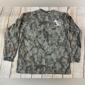 Mens Vintage Natural Gear Camo Pocket T Shirt Size Large Long Sleeve